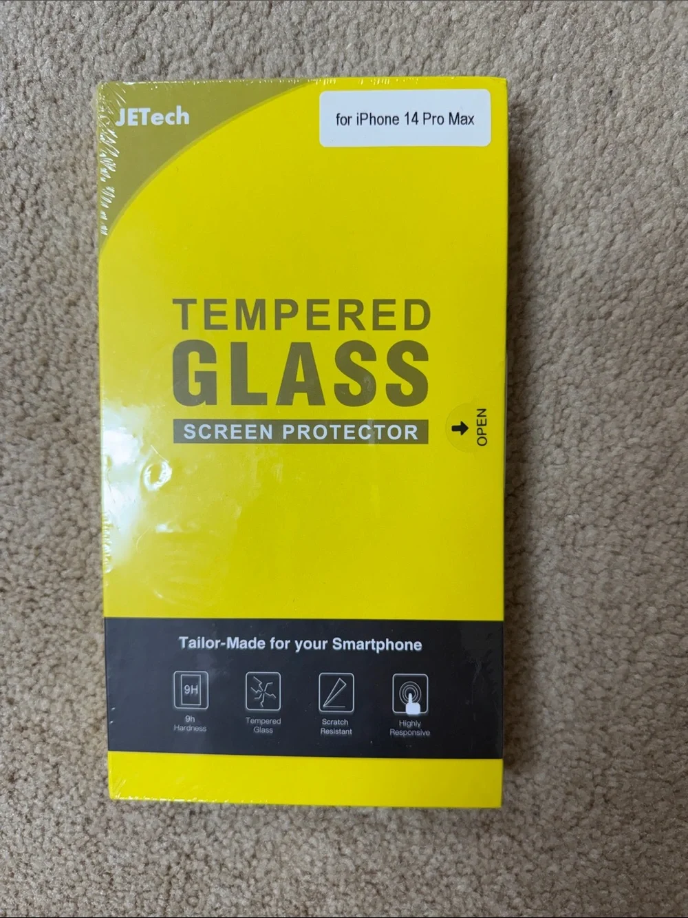 Yellow Tempered Glass Screen Protector for iPhone 14 Pro Max
